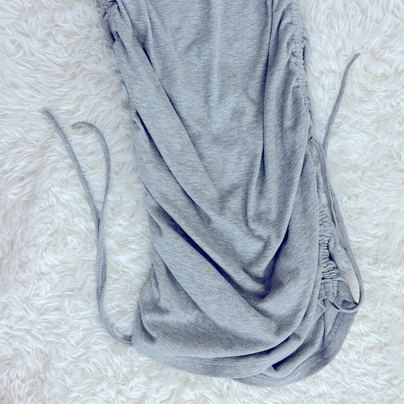 SHEIN Gray Sheath Midi Dress with Cap Sleeves - Picture 3 of 4